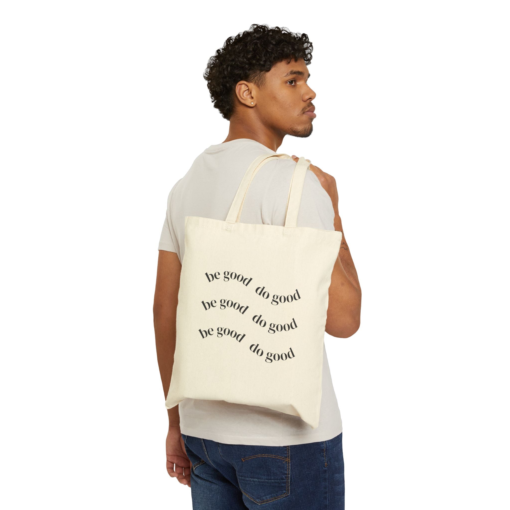 Canvas Tote Bag — "Be Good Do Good" Minimalist Eco-Friendly Grocery & Everyday Bag